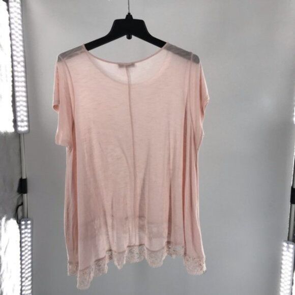 Flowy Lightweight Crochet Trim Top sz M - Picture 6 of 7